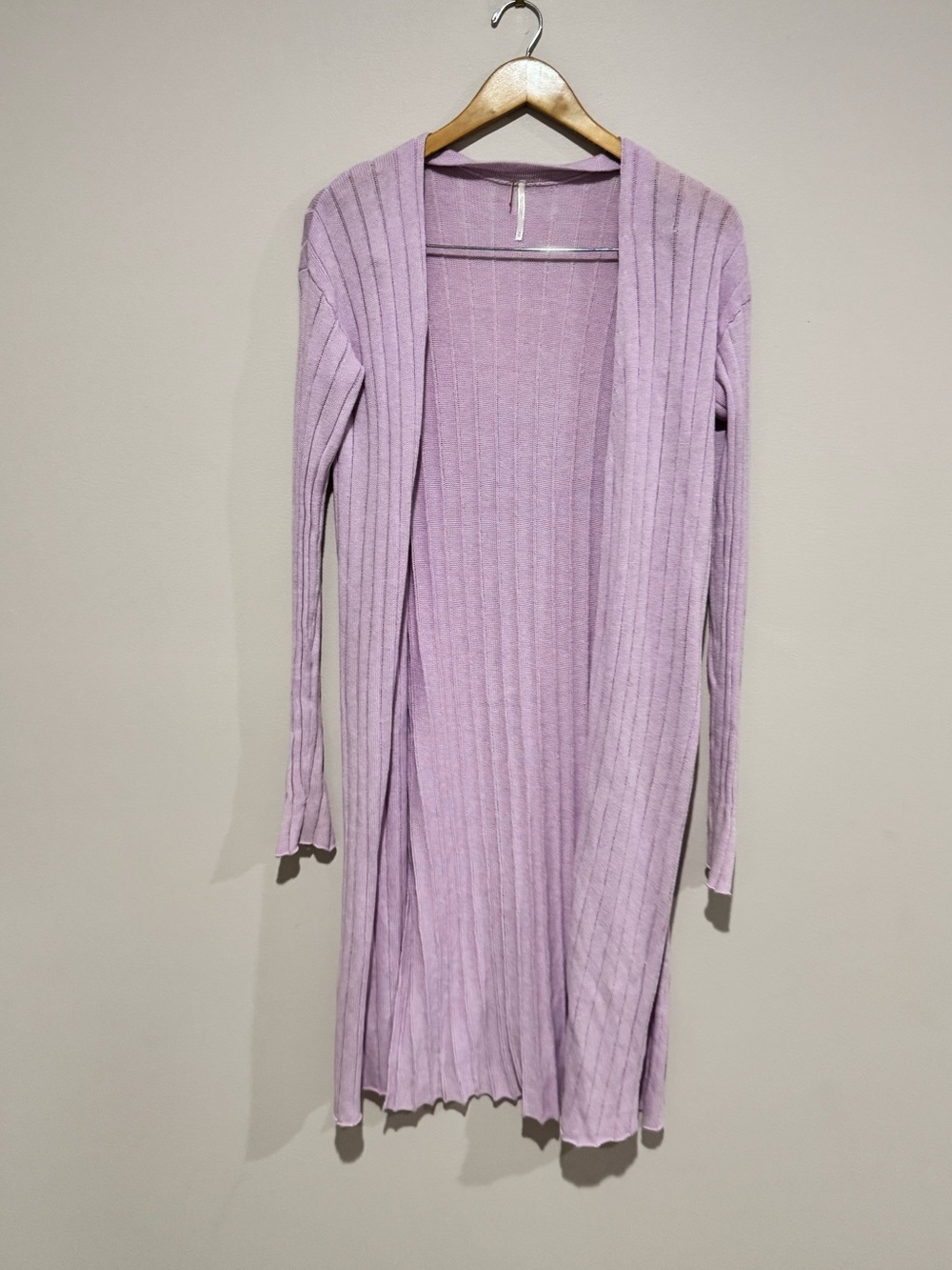 Free People purple ribbed knit sweater dress crew neck long sleeve SM